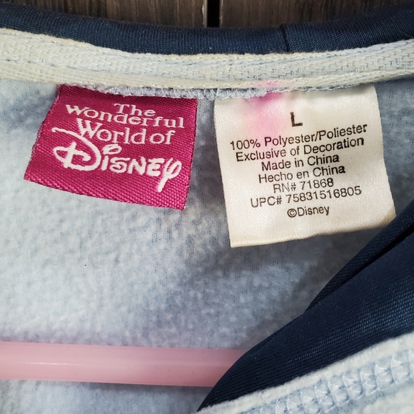 Vintage Disney Grumpy Fleece Zippered Hoodie 🌬 Baby Blue 👶 L👀K - Picture 4 of 11